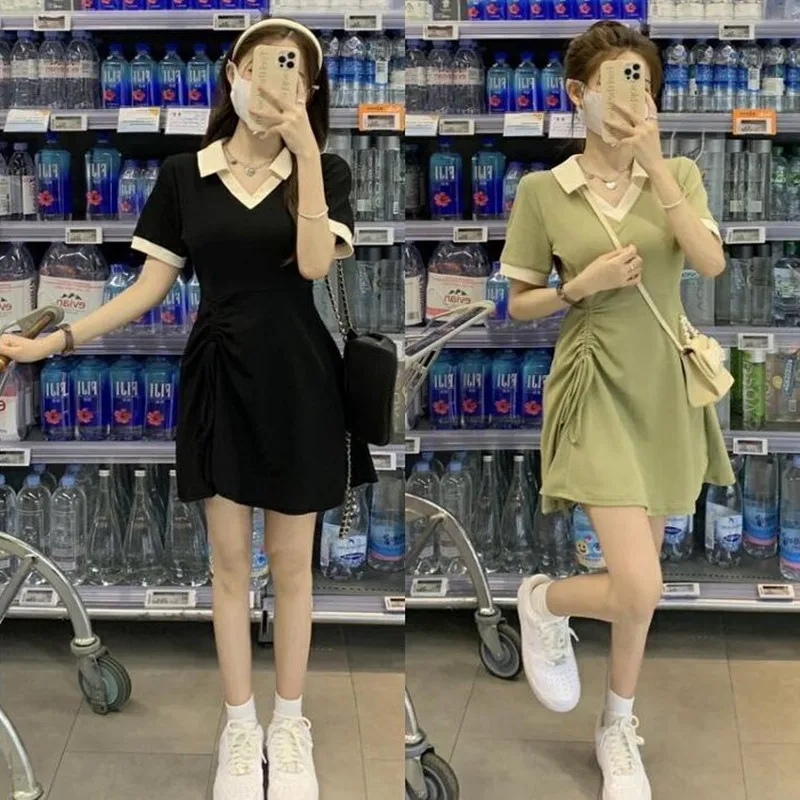 

Летняя женская юбка-трапеция с завышенной талией и эффектом стройности, повседневная, из дышащей ткани