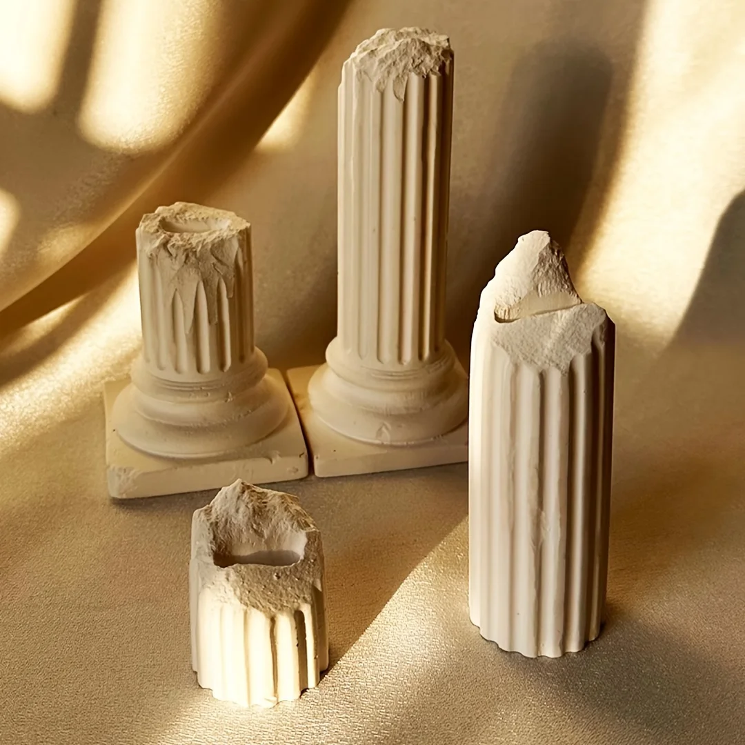 1pc creative European-style retro gypsum weathering fracture Roman pillar ring display stand receiving to window display prop se