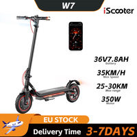 iScooter W7 Electric Scooter 350W Motor 36V7.8Ah Battery 35km/h Max Speed,APP Control,Dual Suspension Foldable 8.5 Inch EScooter