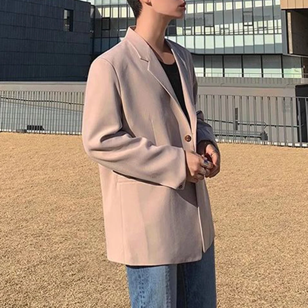 New Autumn And Winter Fashion Trend Loose Suits For Men Korean Style Solid Color High-End Elegant Handsome Casual Suit Jacket