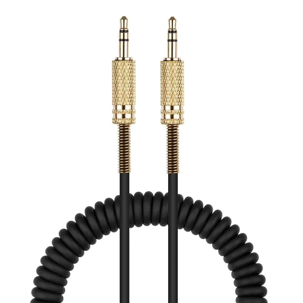 Replacement Coiled Male Aux 3.5mm Audio Cable For Marshall Action II Stanmor II Woburn Kilburn II Stockwell Bluetooth Speaker