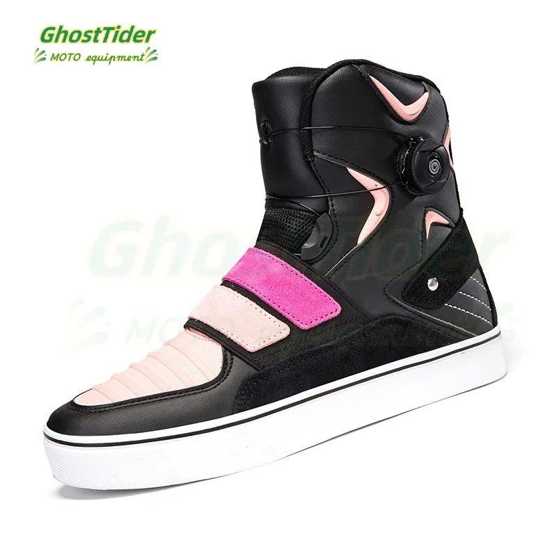 Men's Motorcycle boots Breathable Anti-fall Rider Road Racing Casual Shoes Boots Gear Shift Rubber Sole Motorbike Shoes