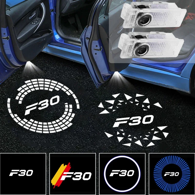2PCS LED Car Door Projector Welcome Lights For BMW 3 Series F30 2012‑2019 Ghost Shadow Courtesy Badge Lamp Car Decor Accessories