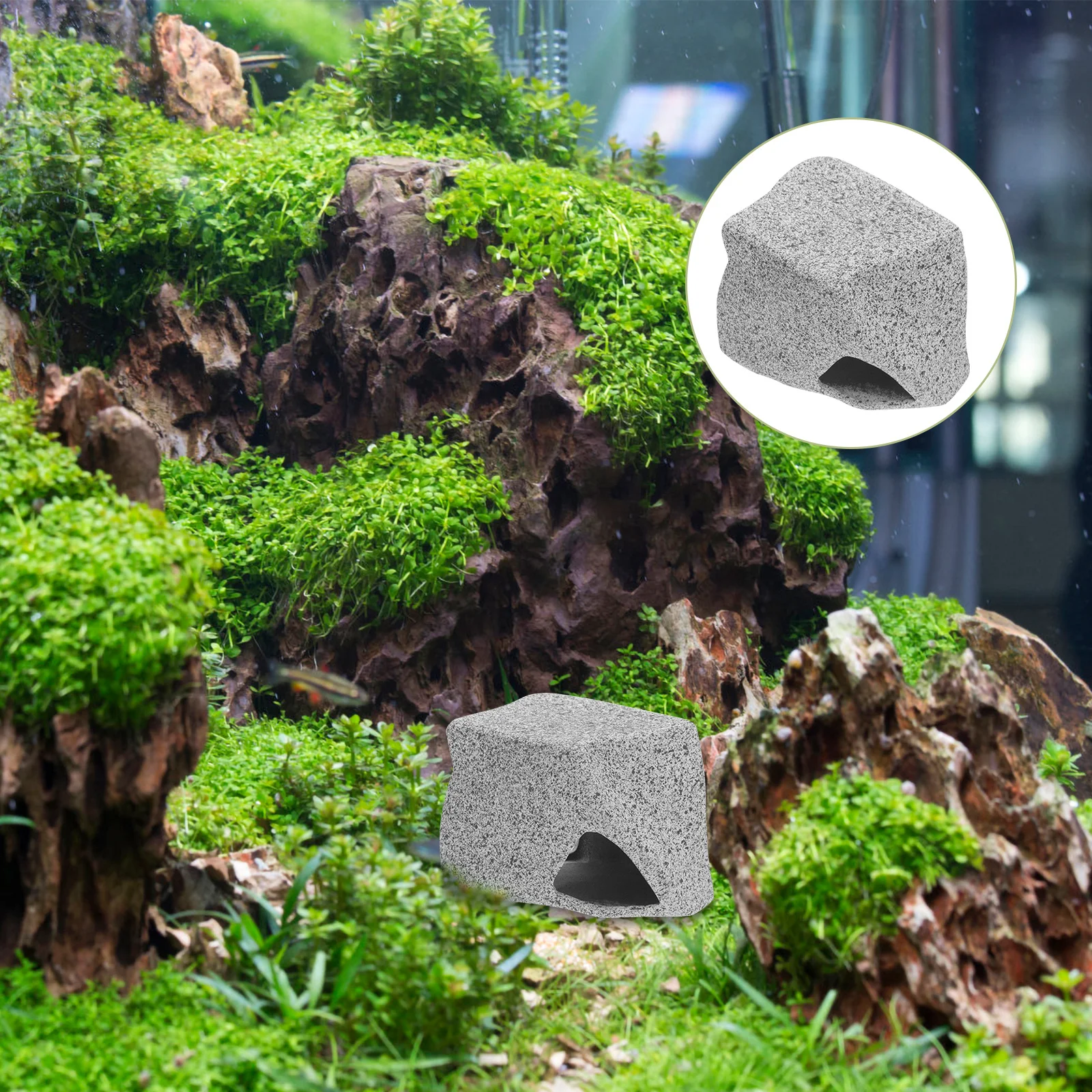 

Fish Cave Delicate Ceramic Aquarium Decoration Compact Safe Shrimp Hideout Cave Natural Landscaping Fish Tank Accessory Vibrant