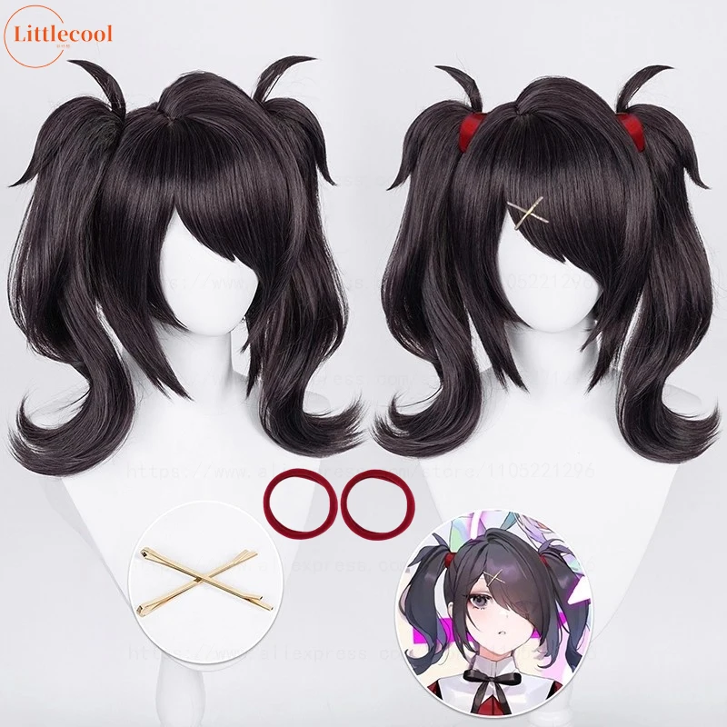 Juego de alta calidad, peluca de Cosplay Ame Angel-chan, coletas con Clip negro, pelo sintético resistente al calor, pelucas de Anime OMG Ame-chan + gorro de peluca