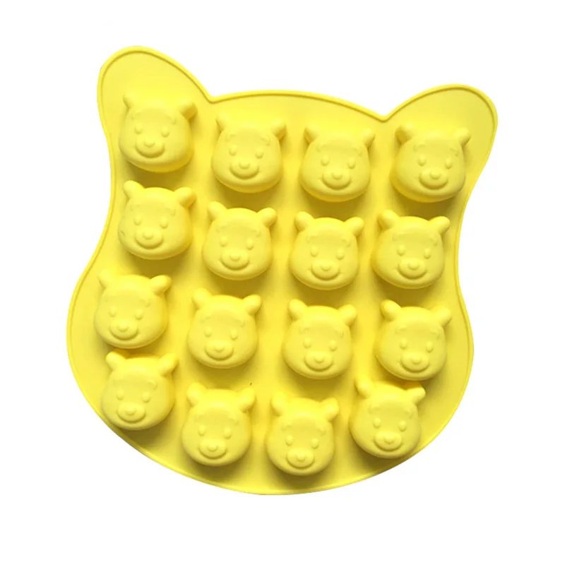 16 Holes Non-stick Cartoon Bear Silicone Chocolate Mould Silicone Ice Cake Mold Pastry Molds Food Grade Kitchen Baking Tools