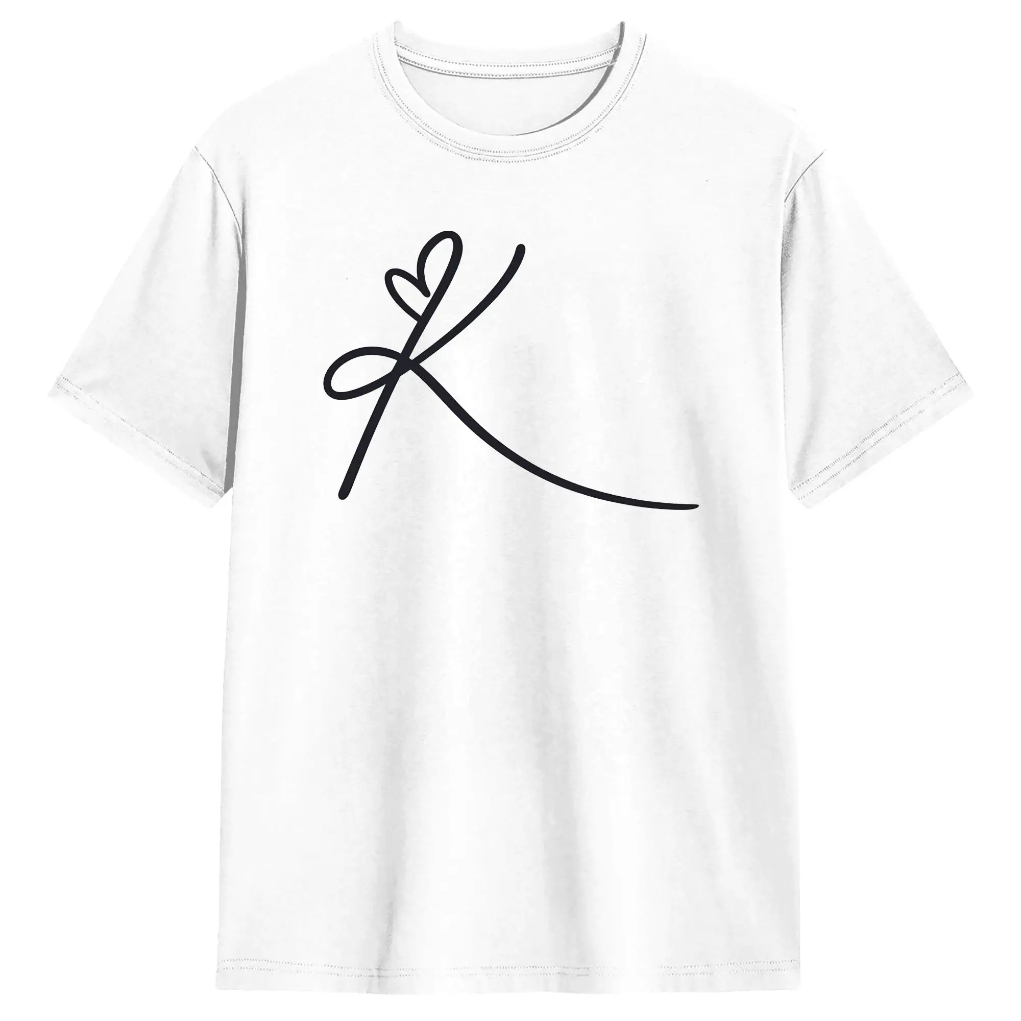 Kay Lovely Symbol Design T-Shirt Summer  Hip Hop T-Shirts Men 100% Cotton O Neck Oversized Tees Short-Sleeved Vintage Tshirt
