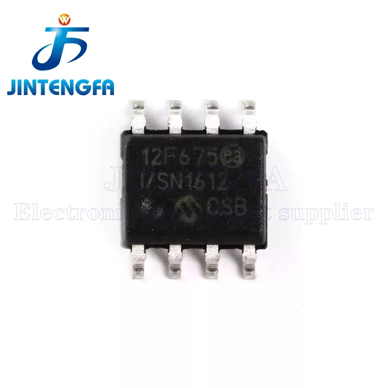 10PCS/Lot PIC12F675-I/SN SOP8 PIC12F675 SOP-8 8-bit Microcontrollers MCU 1.75KB 64 RAM 6 I/O Ind Temp SMD SOP IC 12F675