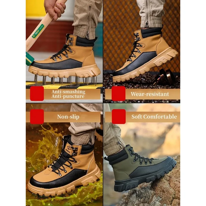 New Men Safety Boots Steel Toe Cap Work Shoes Lightweight Indestructible Winter Waterproof Protective Work Boots Size 38-44