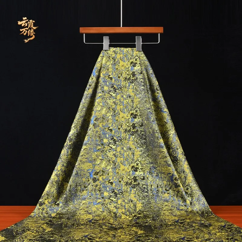 Black gilded double-sided jacquard fabric dress cheongsam set designer home textile style