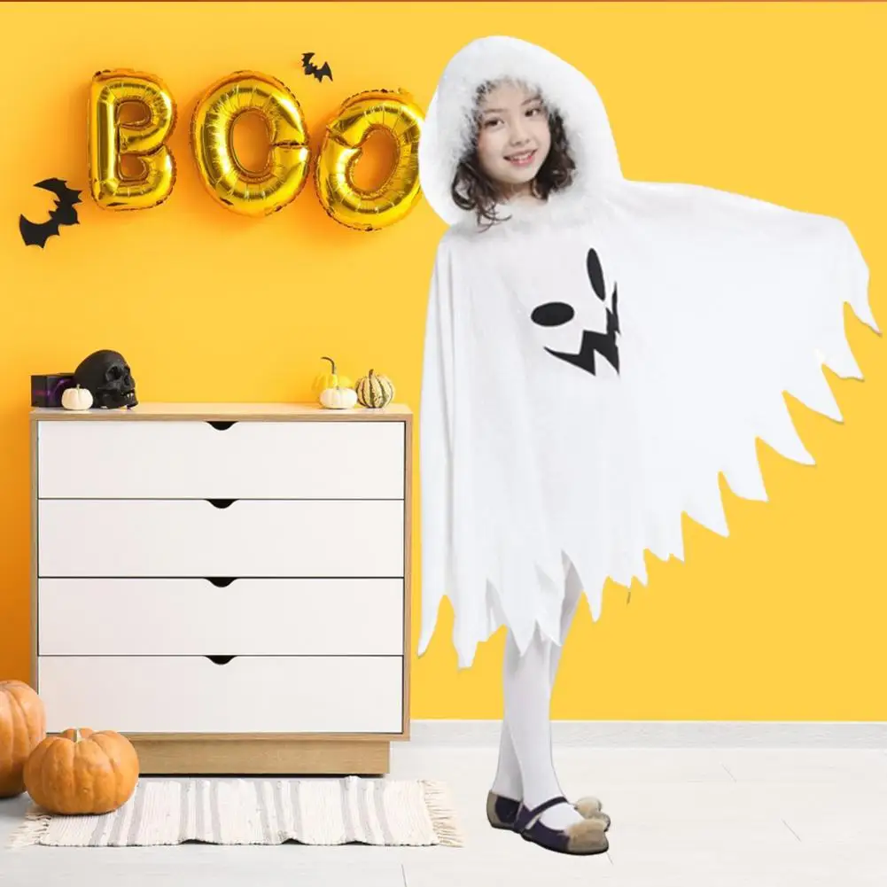 Jubah Berdandan Anak Jubah Halloween Anak dengan Tudung Mewah Lengan Kelelawar untuk Foto Pesta Cosplay Kostum Hantu Elf untuk Berhantu