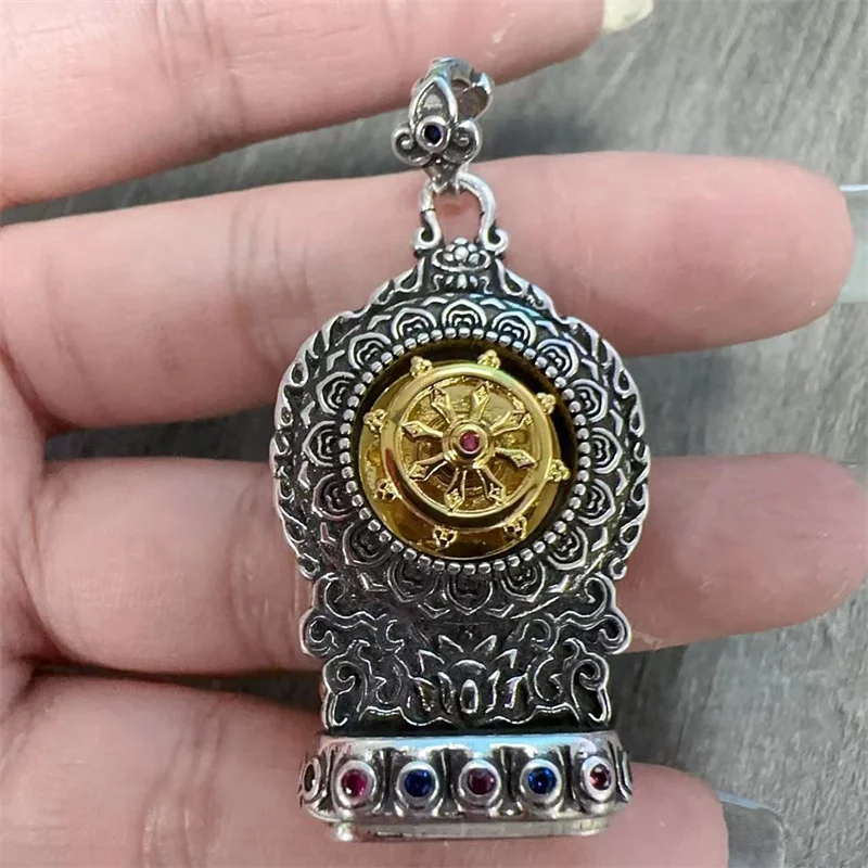 Ethnic Style Green Tara Necklace For Men Women Neck Accessories Blessing Amulet Golden Buddha Pendant Necklace Male Jewelry