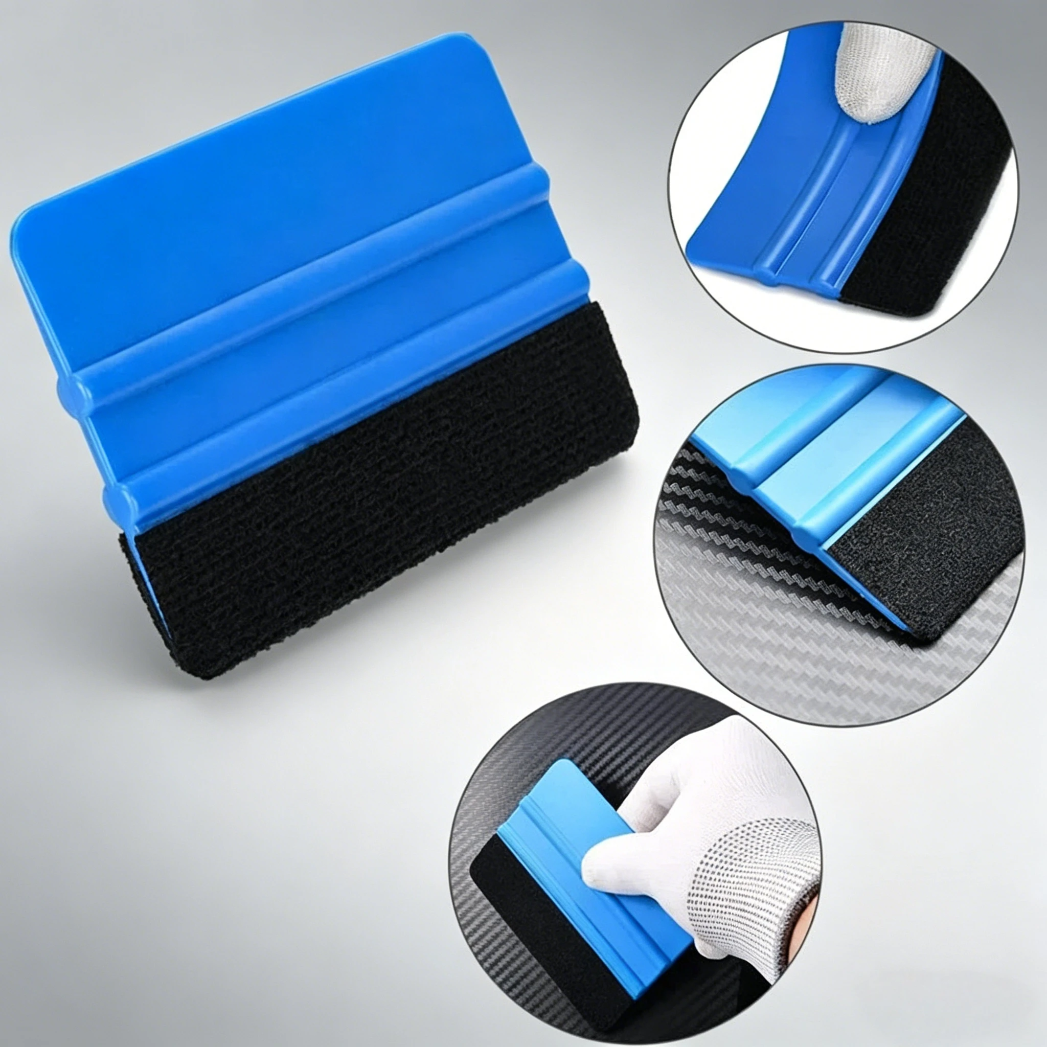Felt Plastic Square Squeegee Multi‑use for Car Vinyl Window Phone Film Wallpaper Fish Tank Scraper Tool