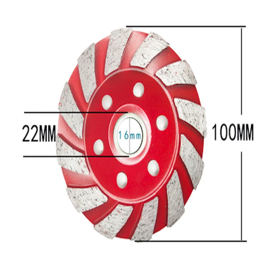 Sprzedaż 1 szt. Wzmocnionego 100 z segmentem Turbo * 22/16*5mm do szlifowania kubka do szlifowania marmuru/granitu/ceramiki/betonu