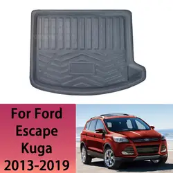 Car Rear Trunk Mat For Ford Kuga Escape 2013 2014 2015 2016 2017 2018 2019 Tailored Cargo Liner Boot Floor Tray Carpet Protector