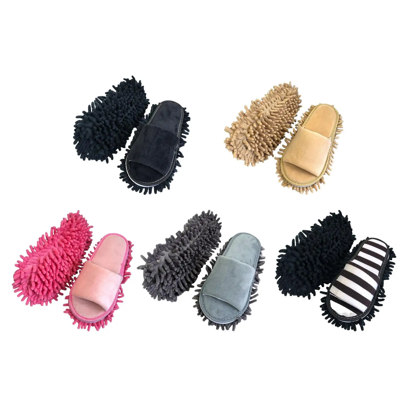 Chenille Mop Slippers Practical Unisex Washable Open Toe Cleaner Lazy Cleaning