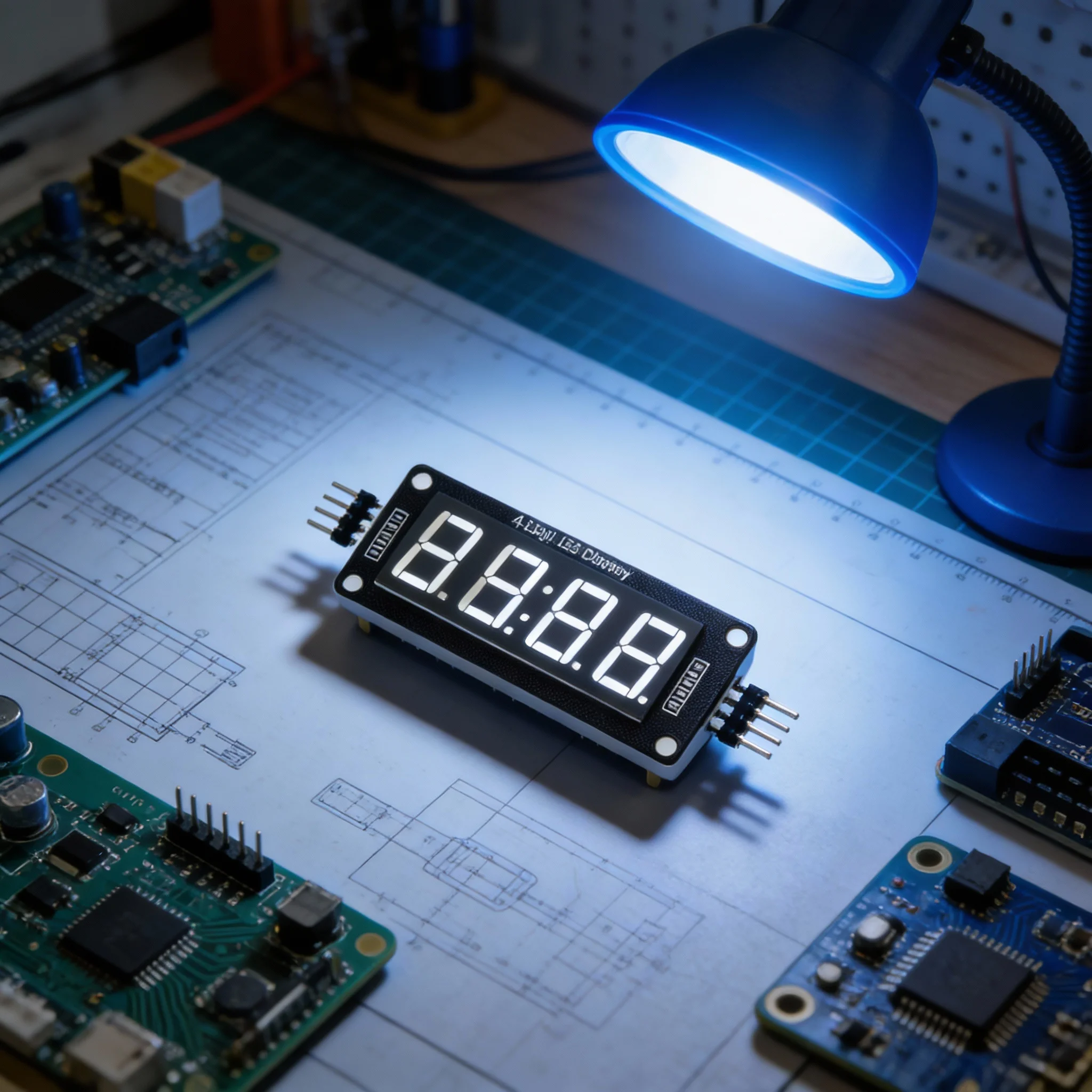 PARA TM1637 Módulo de exibição LED de 4 dígitos e 7 segmentos com função de relógio 5V Acessórios de manutenção de instrumentos de energia