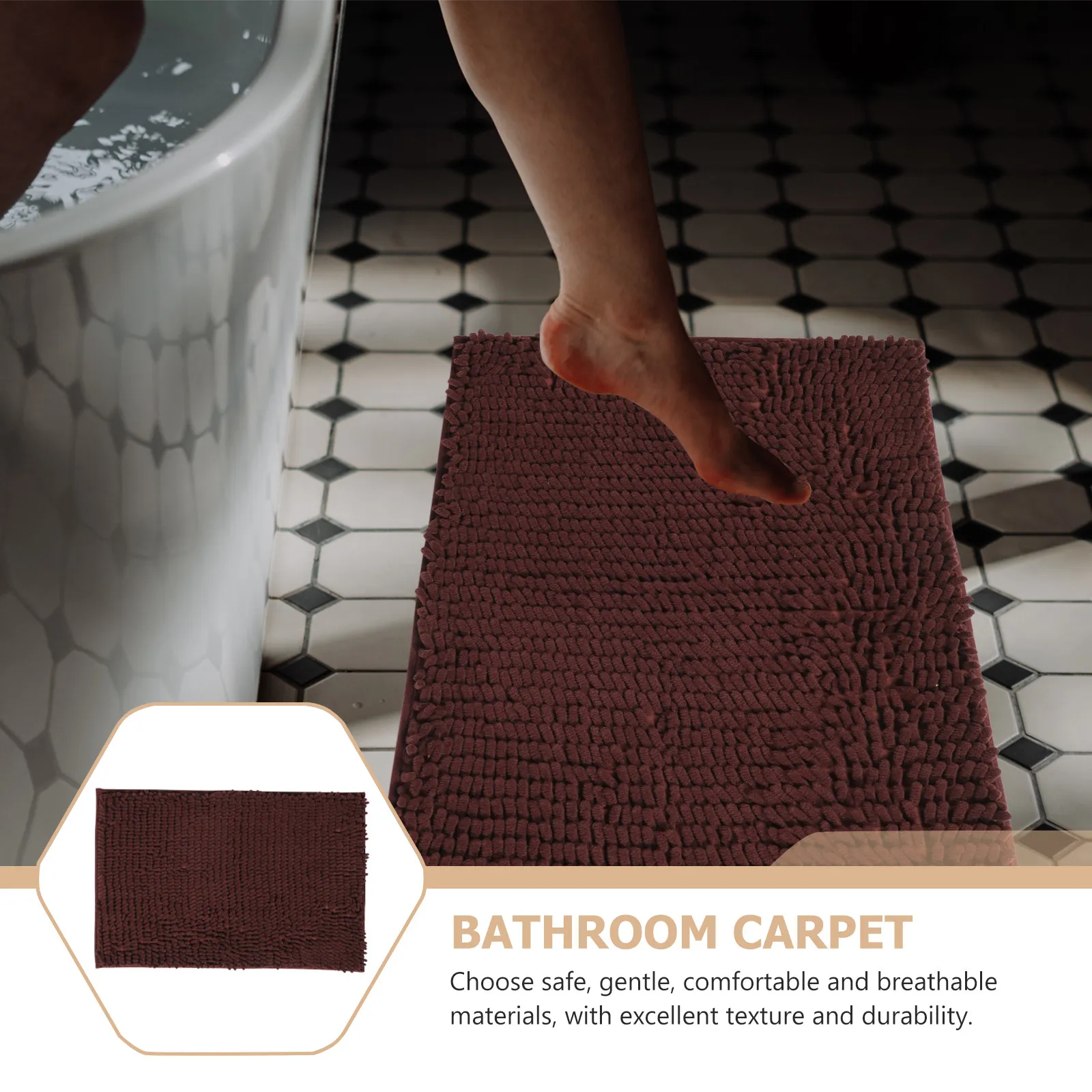 Household Anti-Skid Floor Mat Multi-Function Entryway Door Mat Breathable Comfortable Long-Lasting Decorative Bathroom Pad