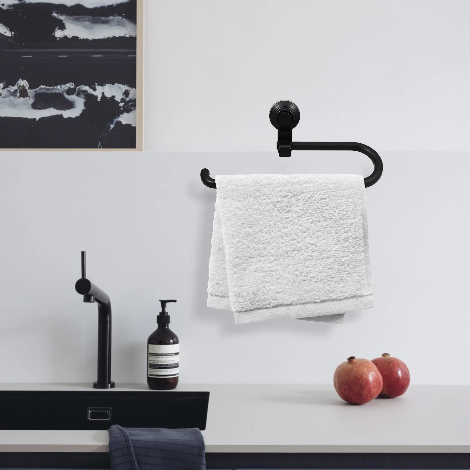 

1pc Wall Mounted Toilet Paper Holder Black Stainless Steel Tissue Rack Bathroom Space Saving Material Easy Installation