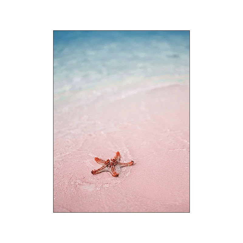 Escape to Paradise – Tropical Beach Shell Surfboard Palm Tree Frameless Canvas for Living Room Wall Decor 2026