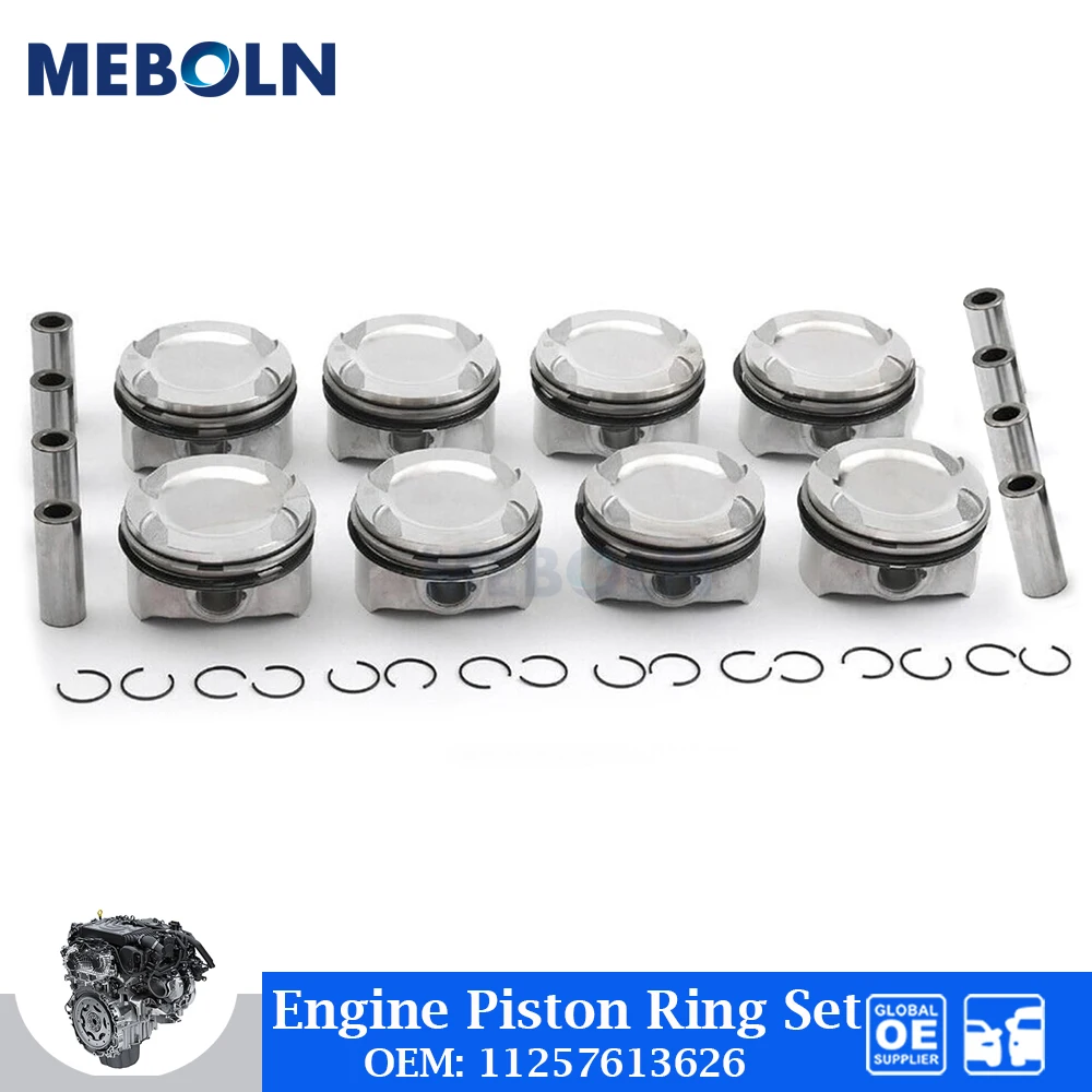 

STD 8 Pcs Engine Piston With Ring Set For BMW 550i 750i X5 F01 F02 F03 E70 E71 N63 B44B 4.4L V8 Car Accessories OE 11257613626