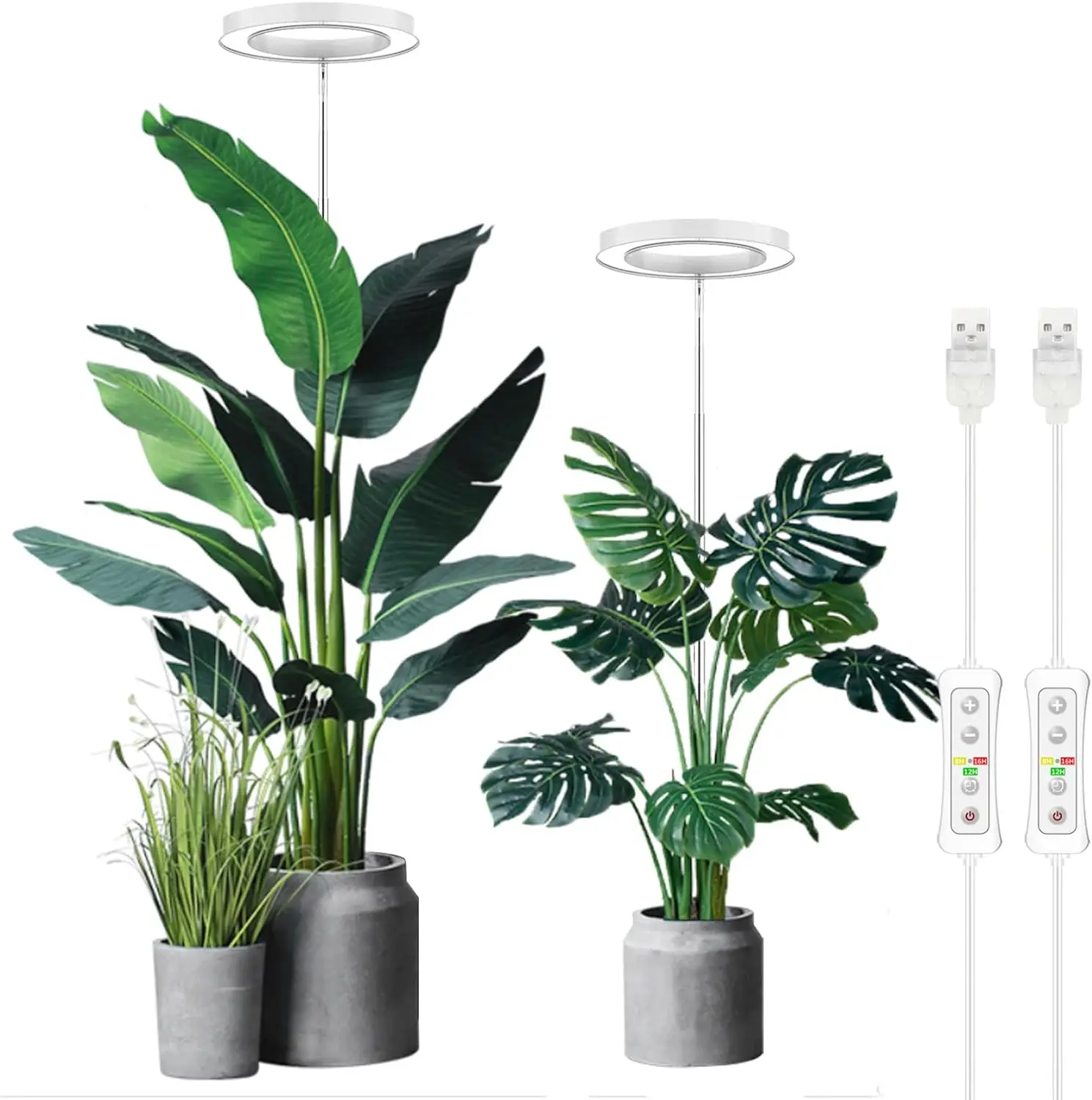 

Plant Grow Light, LED Growing Light Full Spectrum for Indoor Plants,Height Adjustable, Automatic Timer, 5V Low Safe Volta