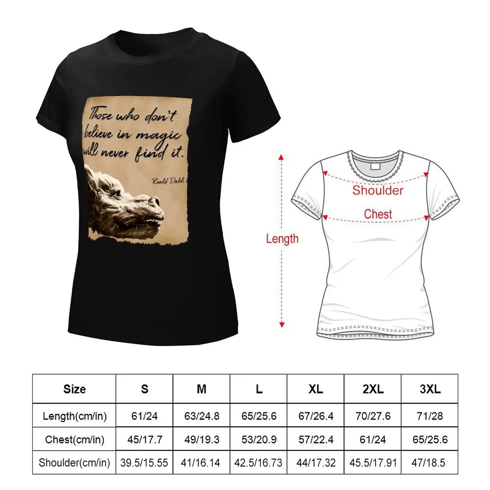 The Neverending Story Roald Dahl T-shirt animal print shirt for girls female cute t-shirts for Women