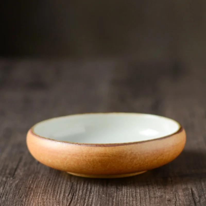 ★Original Stoneware Misty Blue Simple Ceramic round Refreshments Snacks Nuts Saucer Chinese Style Art Jingdezhen