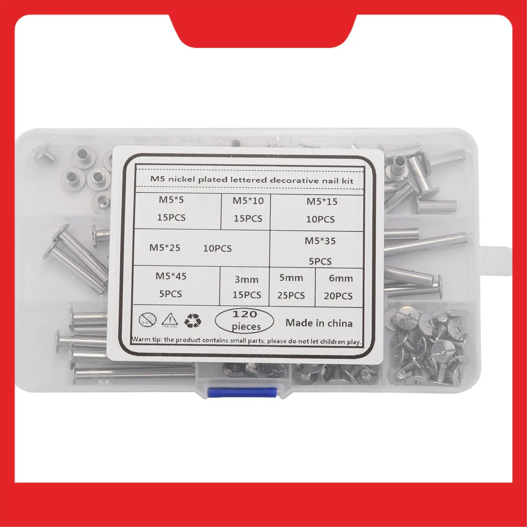

Chicago Screw Binding Screws Posts Assortment Kit For DIY Leather Bookbinding Crafts(120Pcs,M5)-N38R