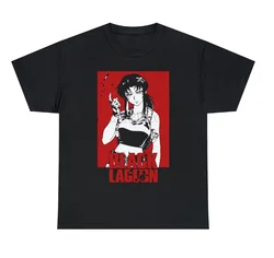 Japanese Anime Black Lagoon Revy Graphic Printed T Shirt Casual Fashion Vintage Men Women Short Sleeve Large Size T shirt