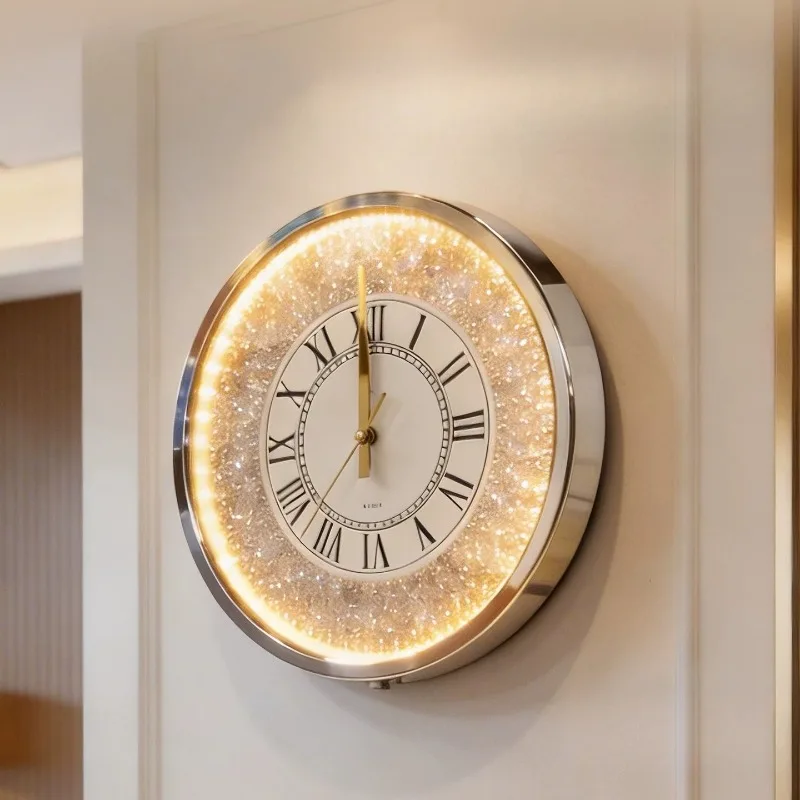 Upgrade Elegant Wall Clock Fashion Unique Round Design Living Room Digital Clock Luxury Modern Orologio Da Parete Home Decor