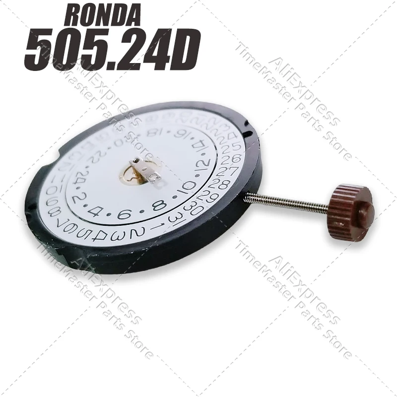 Ronda 505.24D movimiento de cuarzo 3 manecillas 24 horas disco fecha reloj piezas de reparación Accesorios