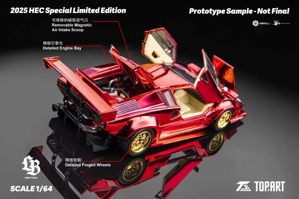 

Topart 1/64 Liberty Walk Countach Dieacas подарки на день рождения хобби дисплей моделирование Collectio