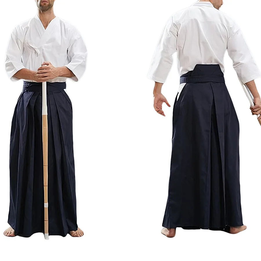 Kendo Uniform Set Gi & Hakama Japanese Martial Arts Suit Breathable Training Costume For Men Women Aikido Samurai Cosplay Outfit
