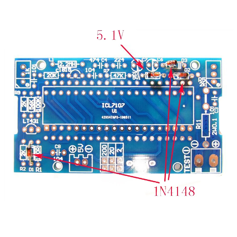 ICL7107 DC5V Digital Voltmeter Module DIY Parts Kit For E-learning Training Voltmeter Ammeter Frequency Voltage Meter