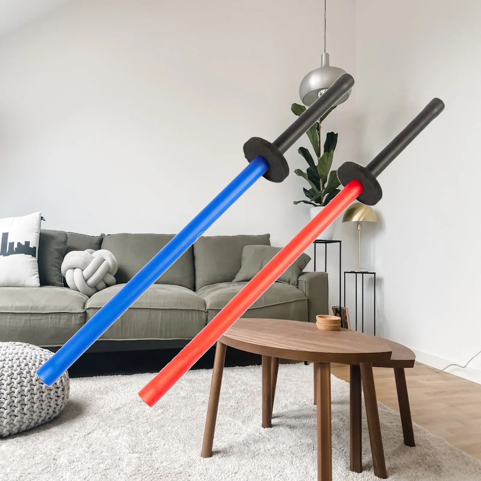 Durable Sponge Training Rods Martial Arts Practice Sticks Non Slip Handle Set for Kids Outdoor Sports and Dojo Drills