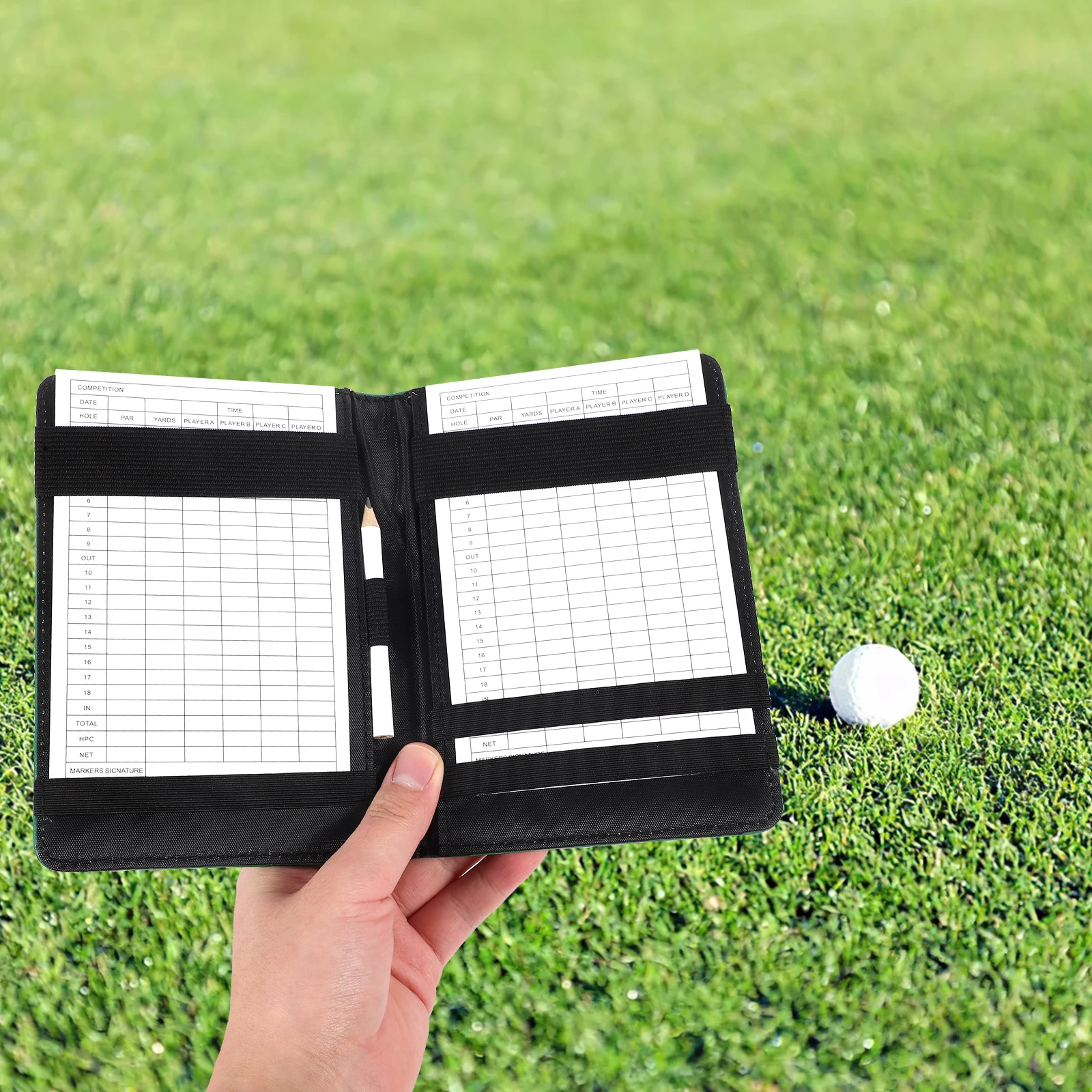 

Golf Scoring Book Lightweight Portable Golfs Scorebook Balls Note Top Layer Cowhide Golfing Notebook Outdoor Sports Equipment