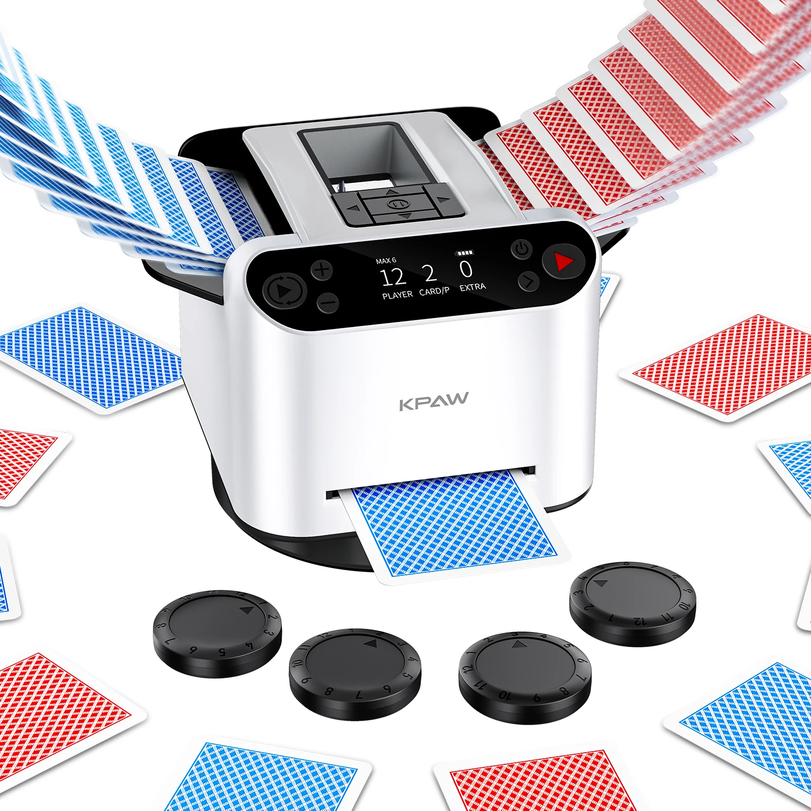 Automatic Poker Club Card Shuffling and Dealing Machine for Poker Games Max 6 Players for Leisure Use