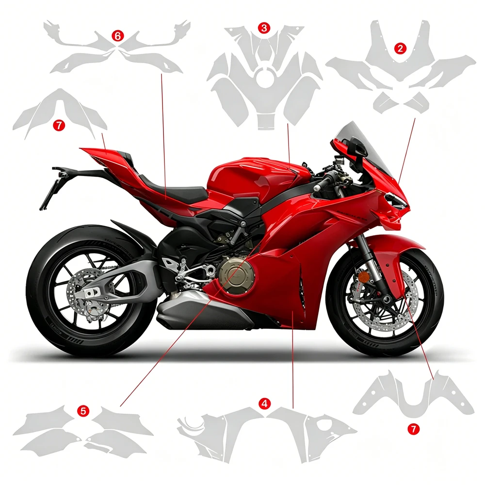 PANIGALE V4 TPU Paint Protection Film Transparent Motorcycle PPF Ultra-Thin Anti-scratch Parts Fit For Ducati Panigale V4 2025