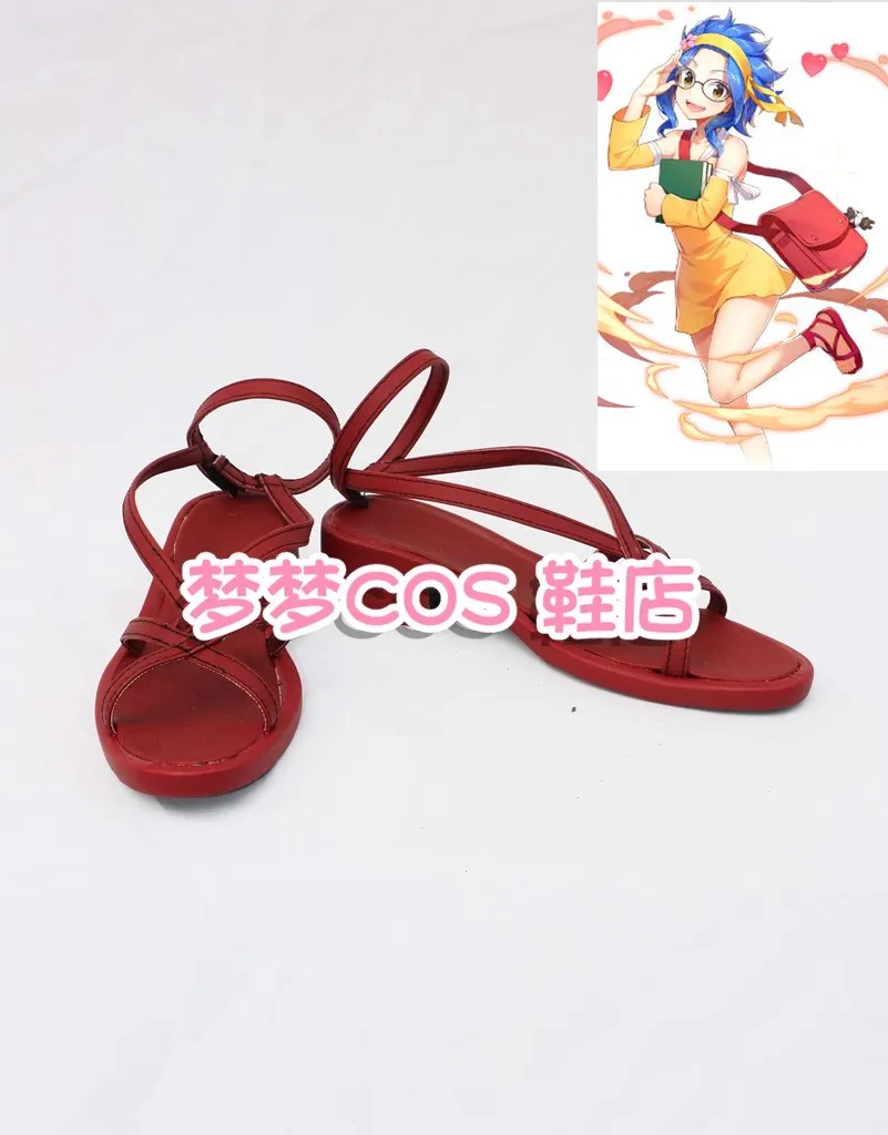 

JP Anime Fairy Tail Levy McGarden Meer Kang Косплей Костюм Обувь Красные Сандалии