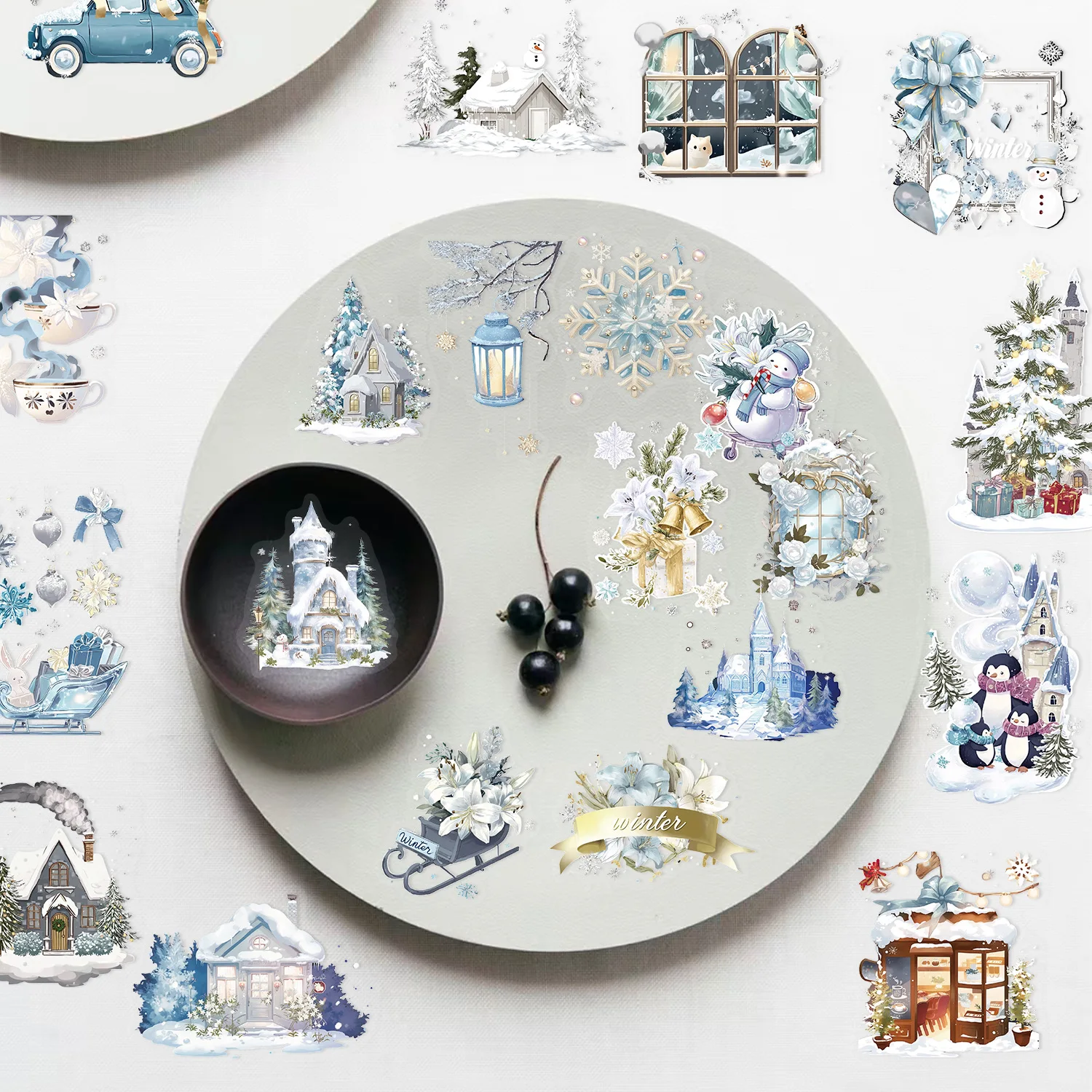 10/50 قطعة ملصقات كرتونية لعالم الثلج والجليد، ملصقات شفافة لتزيين أجهزة الكمبيوتر المحمولة والجيتار والدراجات