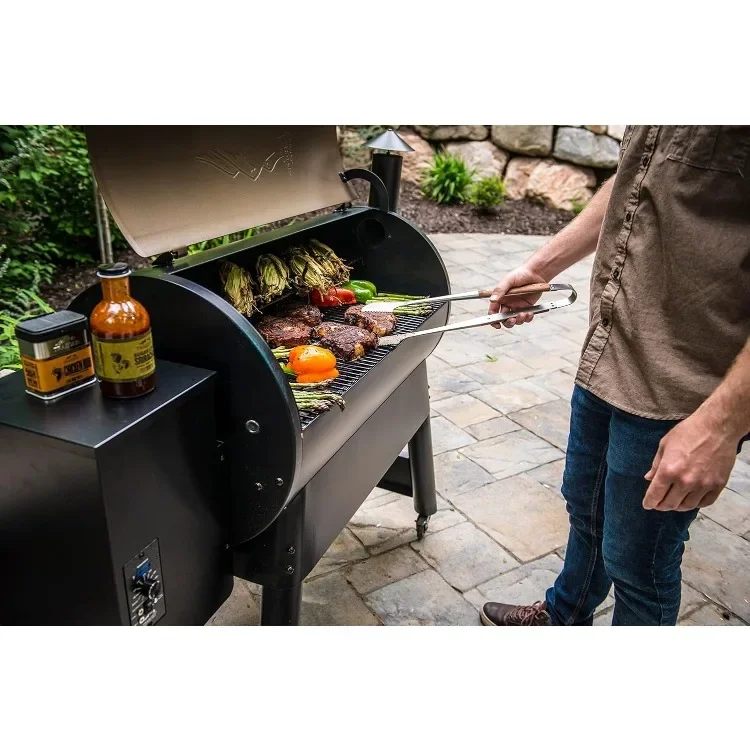 Grills Pro 34 Electric Wood Pellet Grill and Smoker, Bronze, 884 Square Inches Cook Area, 450 Degree Max Temperature,