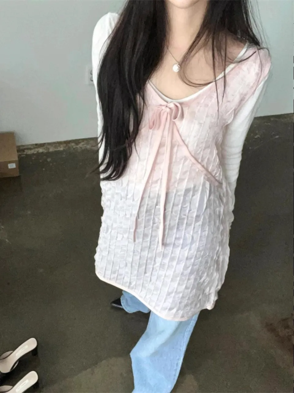 Colete v-ne feminino dr design exclusivo laço nó amarrado plissado verão faion camadas roupas vestido svel