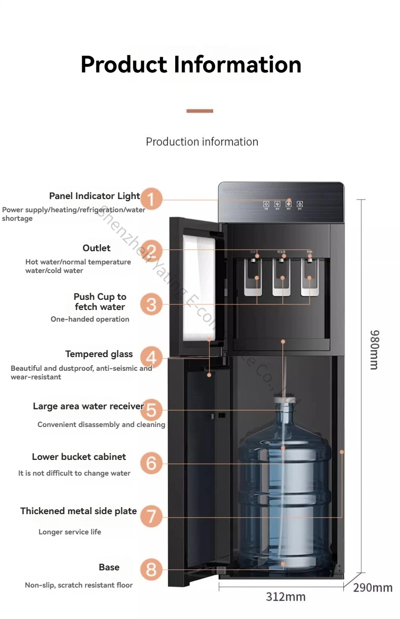 Water Dispenser with Bottom Bottled Water, Vertical Household Fully Automatic Intelligent Refrigeration and Hot Model