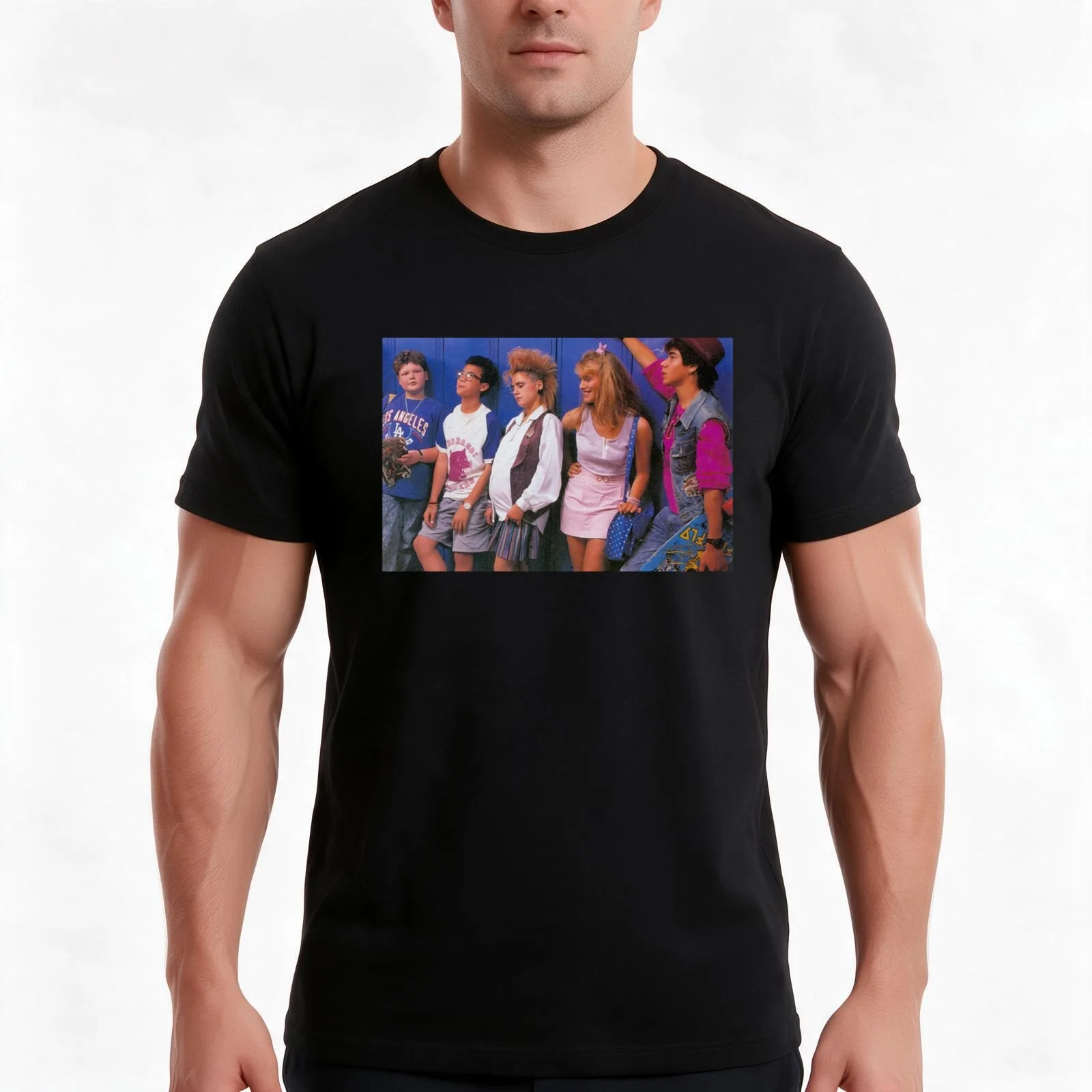 Degrassi Jr High Ct T-Shirt, Summer Casual Cotton Tee, Oversized Streetwear Tops, Vintage Graphic Print, Loose Fit Short Sleeve