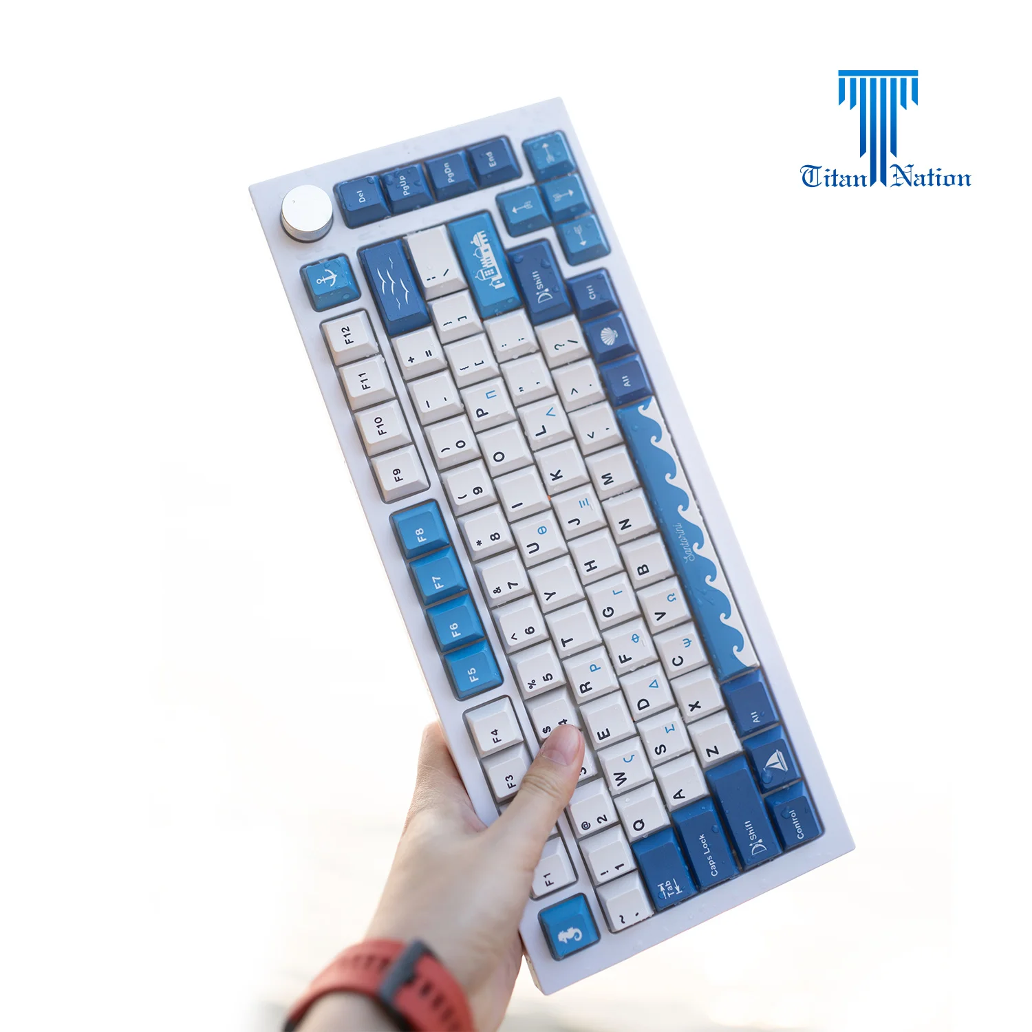 134 Kunci/Set Keycap Santorini PBT Pewarna Sublimasi Tutup Kunci Profil Cherry Keycap dengan 6.25U 7U Spasi 1.75u 2u Shift