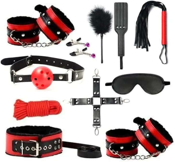 

Bondaged Kit Adult Bondaged Restraints Sex, Bondage Gear Accessories BDSM Kit Bed Restraints 11pcs/Set SM Adult Handcuffs