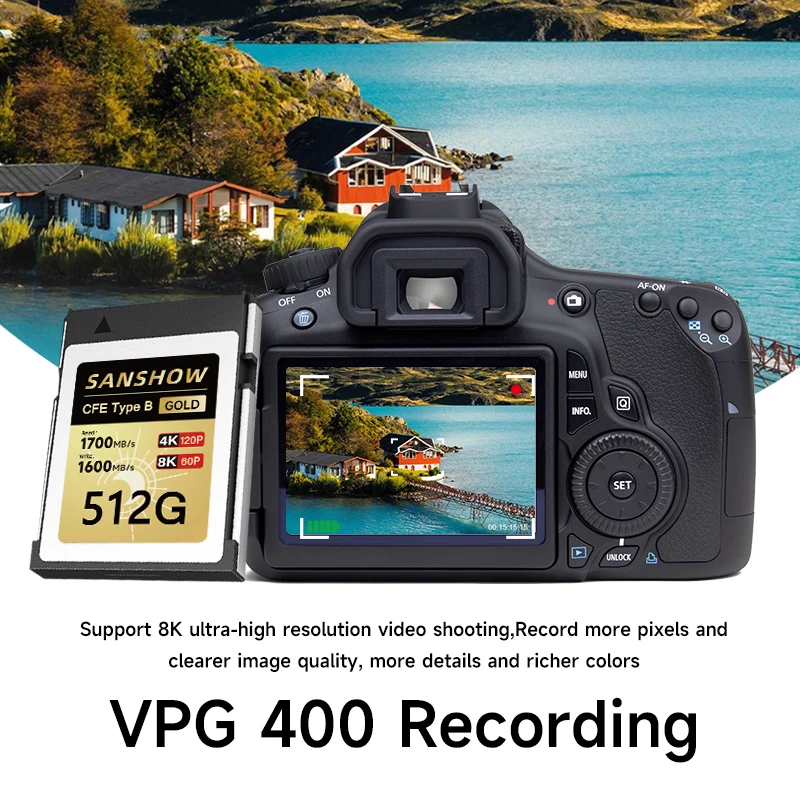 CFexpress kartu memori tipe B 500GB -Ideal untuk Video mentah 4K & 8K, fotografi kecepatan tinggi, dan penggunaan profesional yang kompatibel dengan