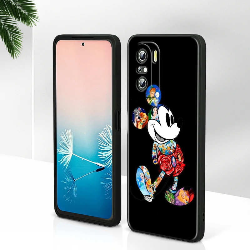 Mickey Tattoo Cartoon For Xiaomi Redmi Note 13 12 11E 11S 11 11T 10 10S 9 9S Pro Plus 4G 5G Black Phone Case