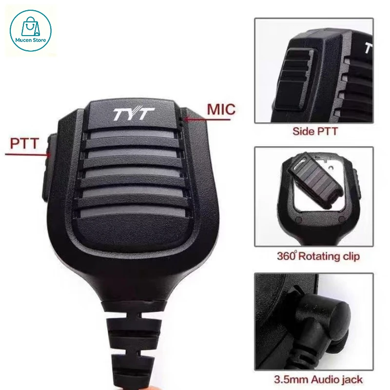 Original TYT walkie-talkie microphone, DMR radio, MD-380, MD-390, MD-UV380, MD-UV390, TH-UV88, TH-UV99, TH-UV98, PTT speaker